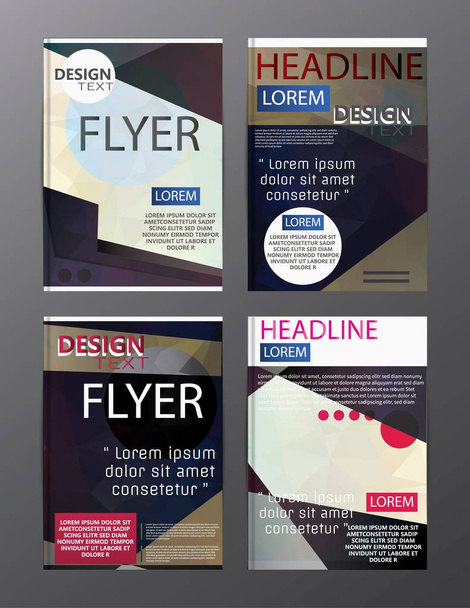 Set Flyer Design Abstract Polygonal. Business Template for Flyer - Vector, Image