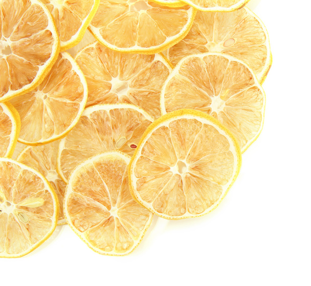 dried lemons isolated on white - Fotoğraf, Görsel