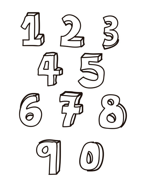 numbers drawing - Vector, Image