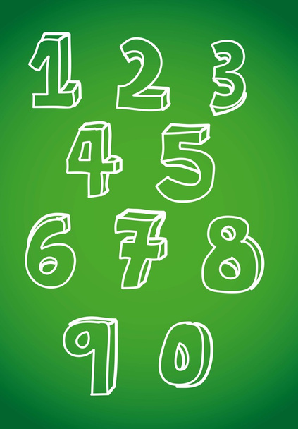 numbers drawing - Vector, Image