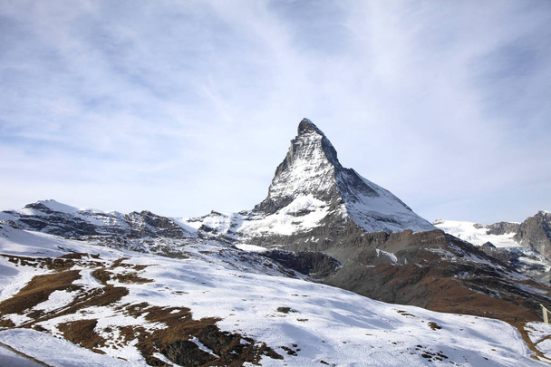 karlı manzara Matterhorn Mountain, İsviçre - Fotoğraf, Görsel