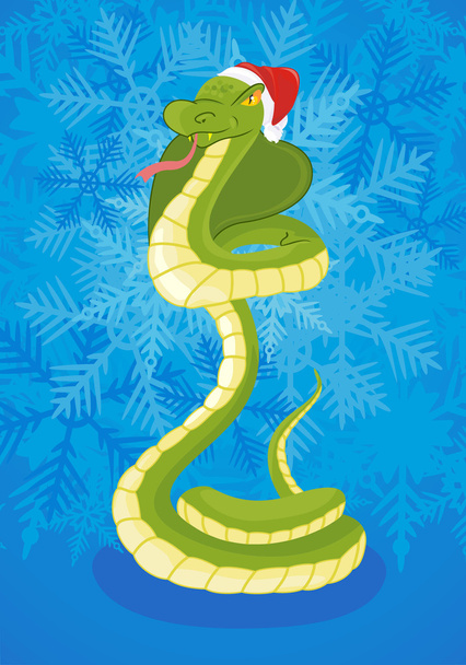 Snake on celebratory background - Vector, Image