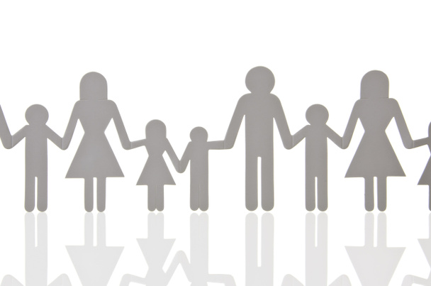 Pictogram, figures, family with many children, large family - Photo, Image