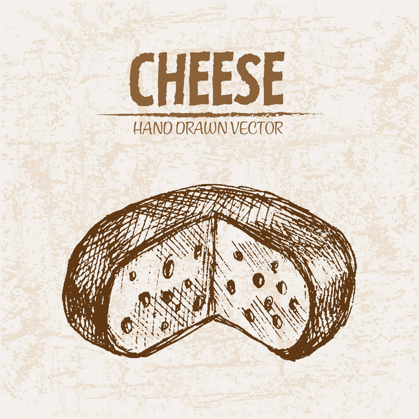 Vector digital línea detallada arte en rodajas de queso
 - Vector, Imagen