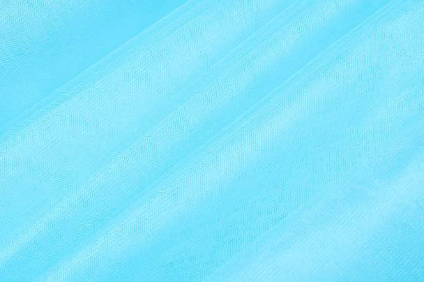 kék organza anyag hullámos textúra - Fotó, kép