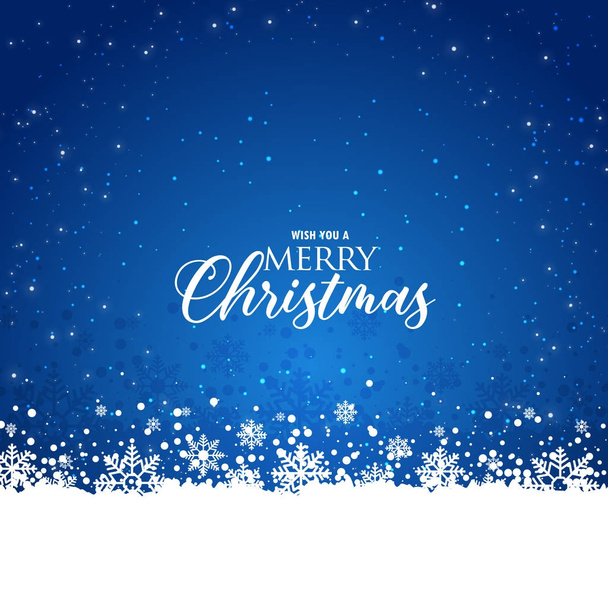elegant christmas blue background with snowflakes - ベクター画像
