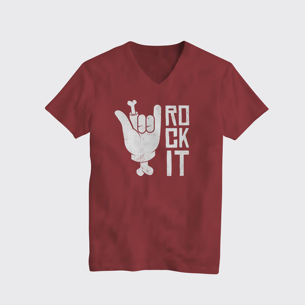Rock It Logo T-Shirt Design Concept. Vector Illustration - Vecteur, image