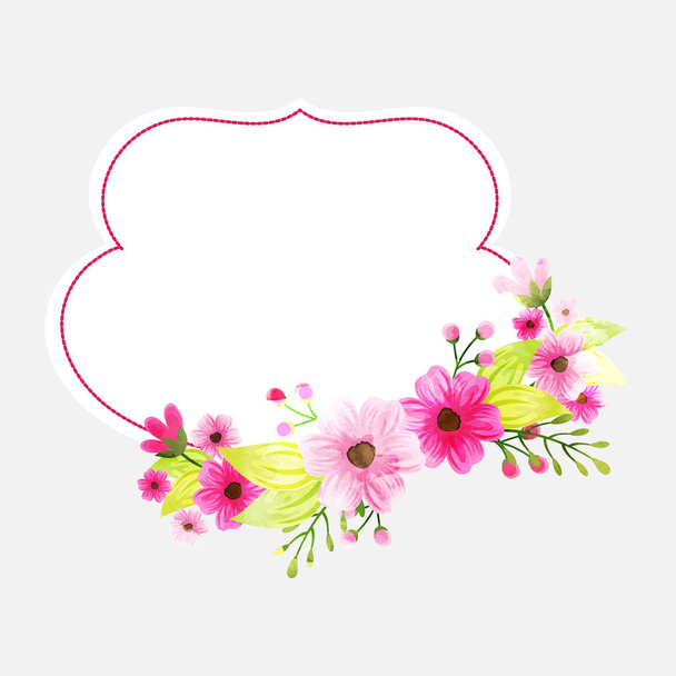 Watercolours flowers decorated frames. - Vector, Image