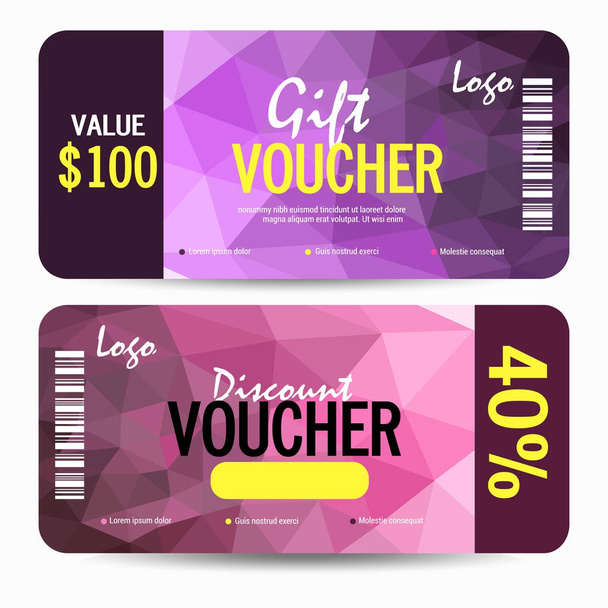 Creative Discount Voucher, Gift Card or Coupon template layout. - Vector, Image