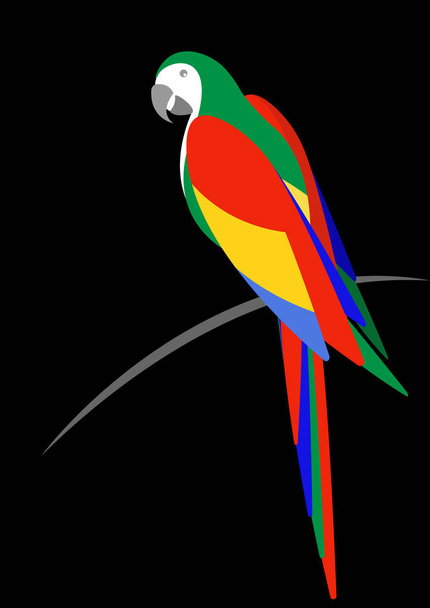 Papagei logo idee design vektor illustration isoliert oder schwarzer hintergrund  - Vektor, Bild