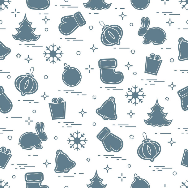 New Year and Christmas seamless pattern. Winter holidays. - Vektori, kuva