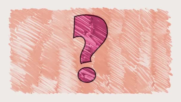 marker drawn question mark sign animation on white background seamless loop - new dynamic joyful stop motion video school science footage - Footage, Video