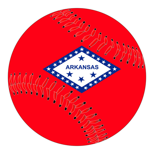 Arkansasin lippu Baseball
 - Vektori, kuva