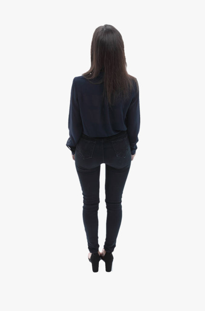 back view. Modern young business woman - 写真・画像