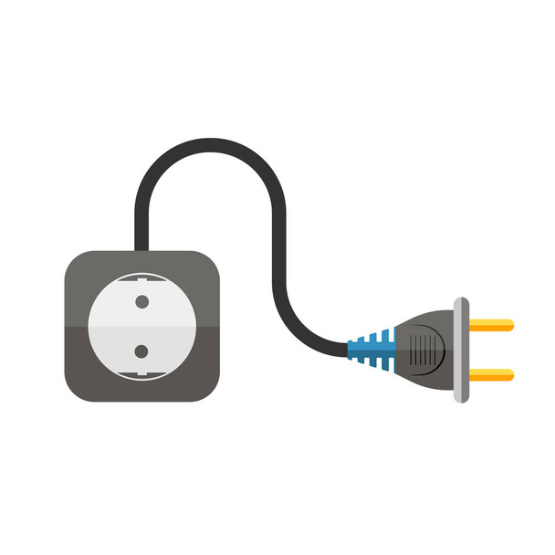 Power extension cord. Vector illustration. - Vector, Imagen