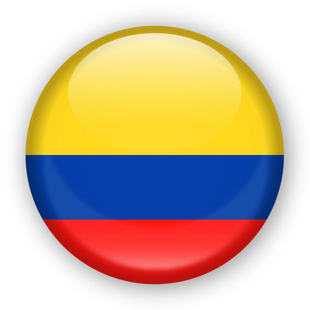 Colombia Icona rotonda vettoriale della bandiera
 - Vettoriali, immagini