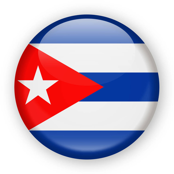 Kuba zászló vektor kerek ikon - Vektor, kép