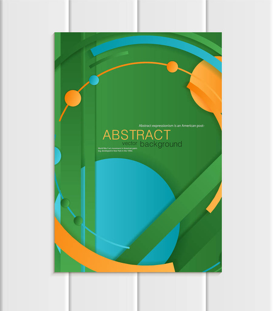 Vector green brochure A5 or A4 format material design element corporate style - Vector, Image
