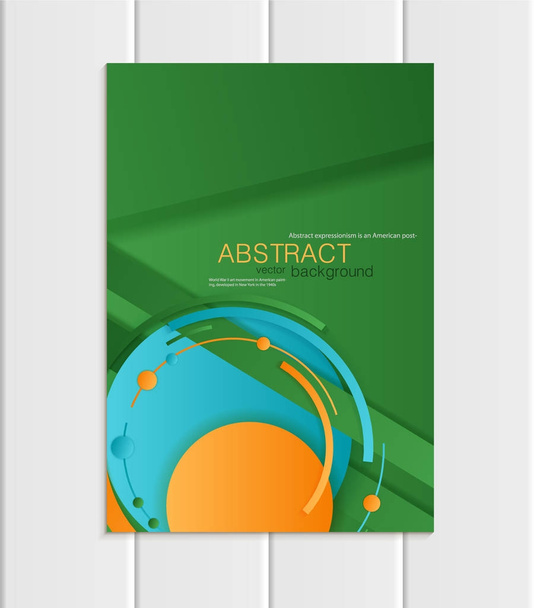Vector green brochure A5 or A4 format material design element corporate style - Vector, Image