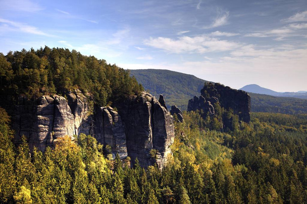 Rocky landscape, Saxon Switzerland, Saxony, Germany, Europe - Fotografie, Obrázek