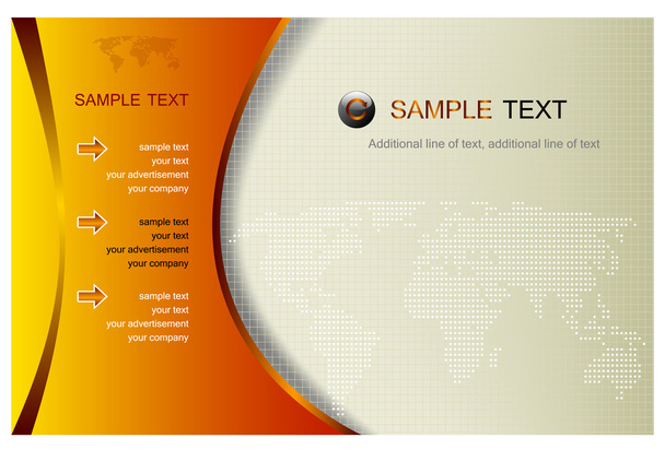 Modern web-oldal: vektoros világ Térkép és a sárga háttér - Vektor, kép