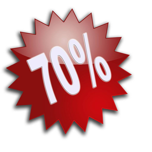 Red percent symbol and sale 70 - Photo, image