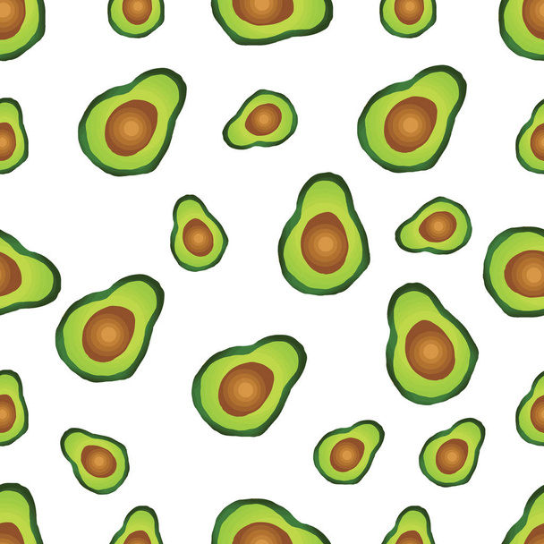 здоровую пищу. Печать авокадо. Бесшовный рисунок - Вектор,изображение