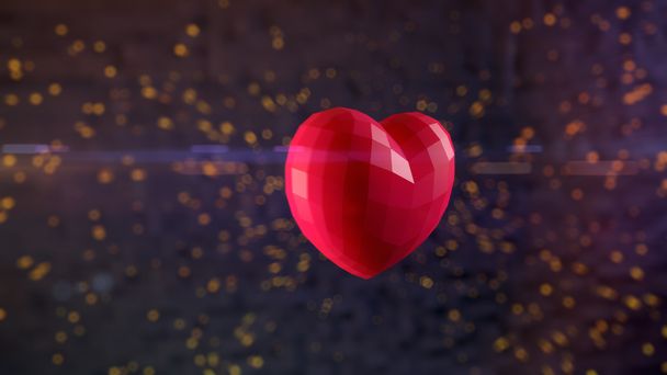 ρουμπίνι καρδιά γεμάτη με σπινθήρες - Φωτογραφία, εικόνα