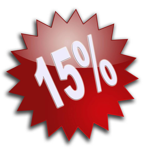 Red percent symbol and sale 15 - Фото, изображение