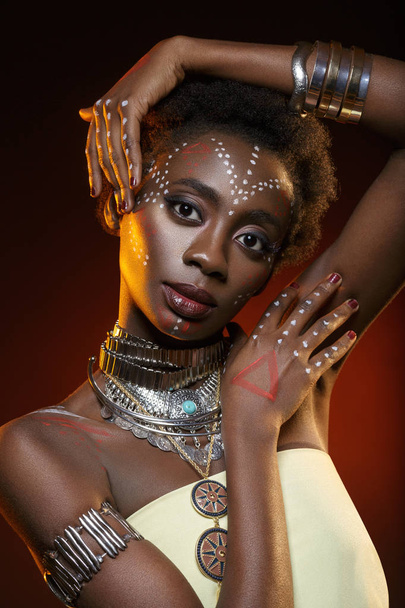 Beautiful black girl with crystal crown - Photo, Image