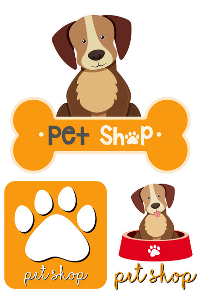 Logo petshop için farklı tasarımlar - Vektör, Görsel