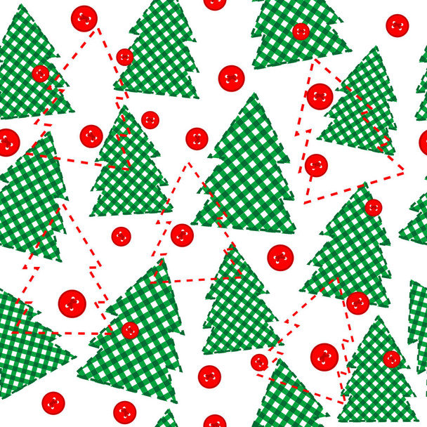 Christmas template wrapping paper in patchwork style - Vector, Image