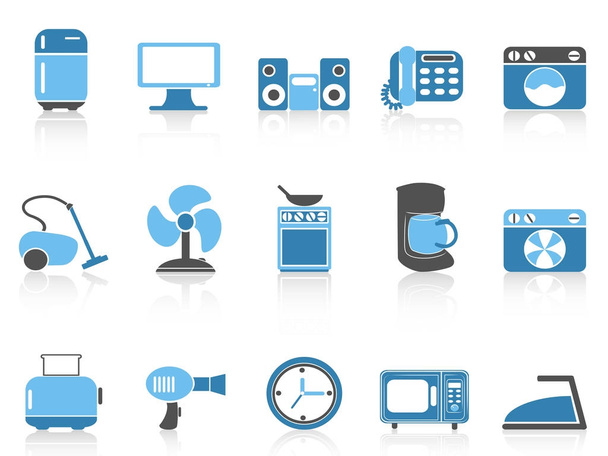 conjunto de iconos de dispositivos domésticos de serie de color azul
 - Vector, Imagen