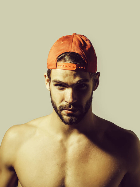 Handsome man in red cap - Foto, Imagem