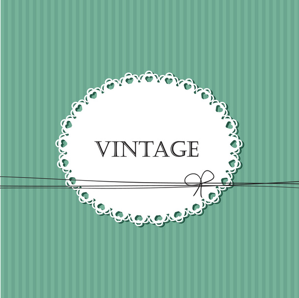 Vintage striped background with lace frame for your text - ベクター画像