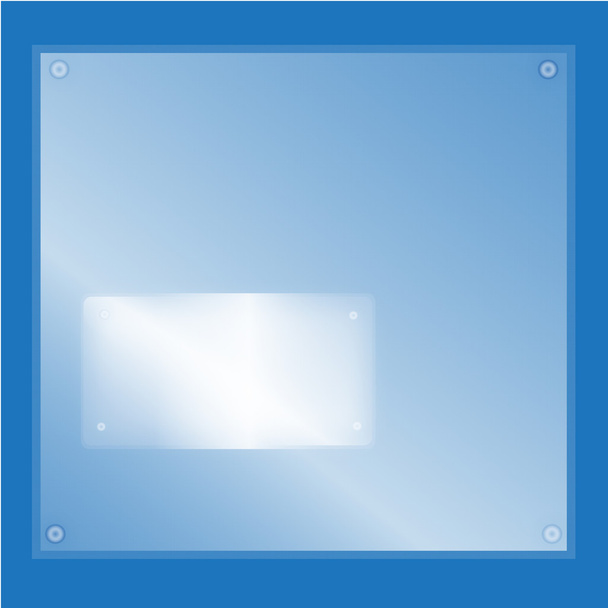 Mavi arkaplanda beyaz plaka - Fotoğraf, Görsel