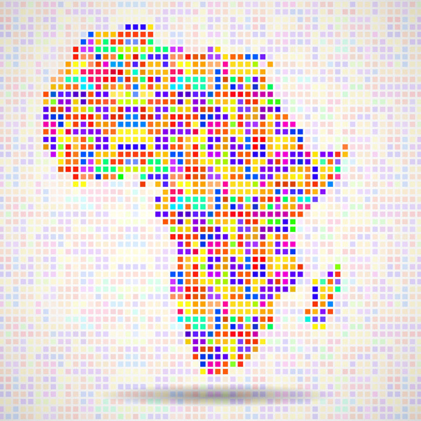 abstrakte Landkarte von Afrika, bunte Pixel. Vektor - Vektor, Bild