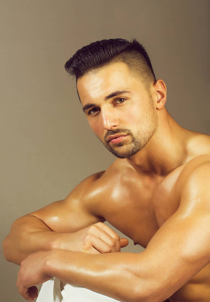 Handsome man or muscular macho - Foto, afbeelding