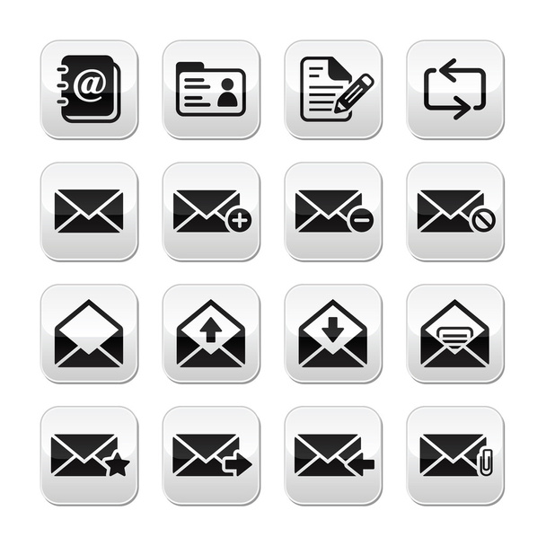 Email mailbox vector buttons set - Vektor, obrázek