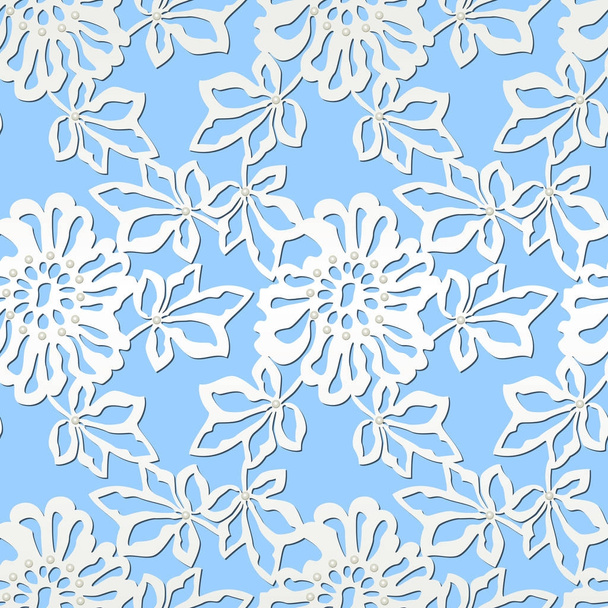 seamless pattern with white flowers - ベクター画像