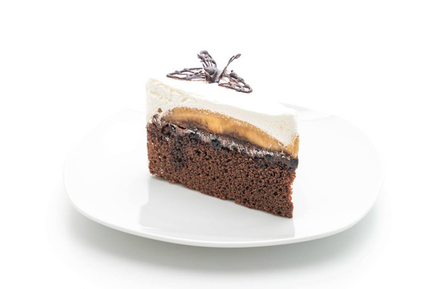 banoffee cake on white background - Фото, изображение