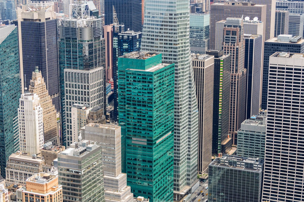 マンハッタン Skyscraprers 航空写真ビュー、ニューヨーク、アメリカ合衆国 - 写真・画像
