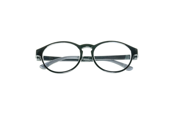 白い背景で隔離の眼鏡。メガネのモデル。ファッション アクセサリー コレクション. - 写真・画像