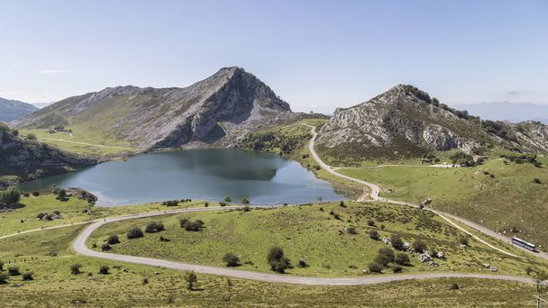 lake of covadonga in asturias - Photo, Image