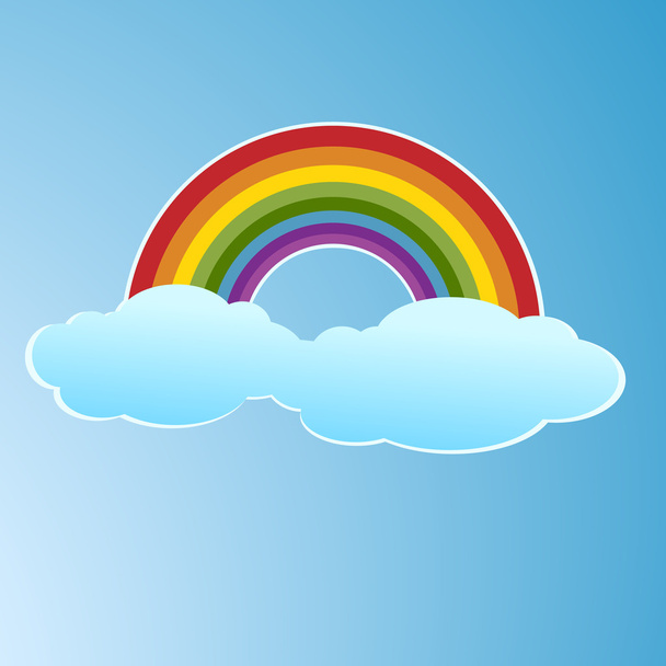 arco-íris e nuvens no céu
 - Vetor, Imagem