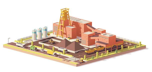 Vector low poly coal mine - Vector, Image
