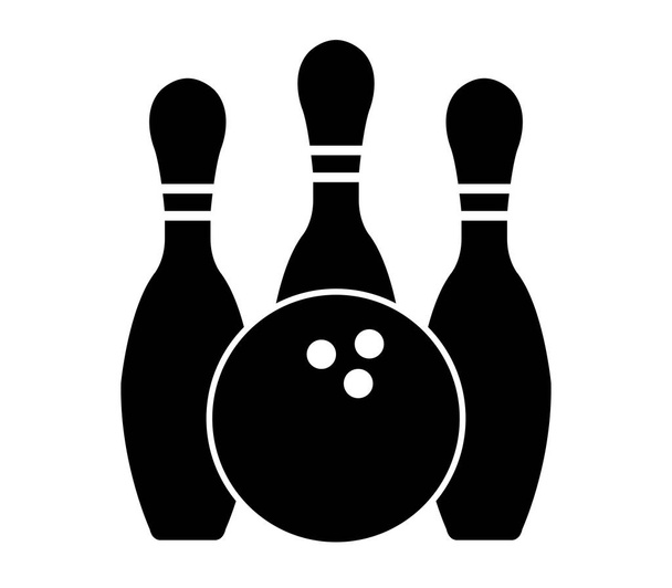 Bowling simgesi beyaz arka plan üzerinde - Vektör, Görsel