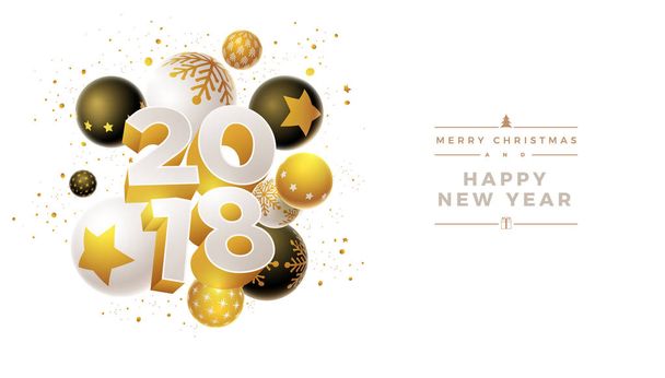 New Year 2018 Design  - Vector, Image