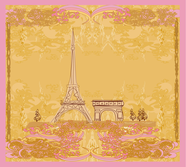 Eiffel tower artistic background. Vector illustration. - Vector, Imagen