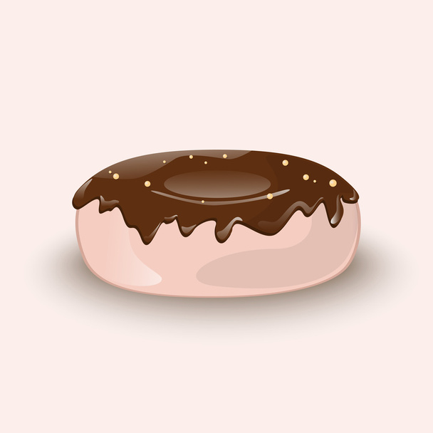 vector illustratie van chocolade donut. - Vector, afbeelding